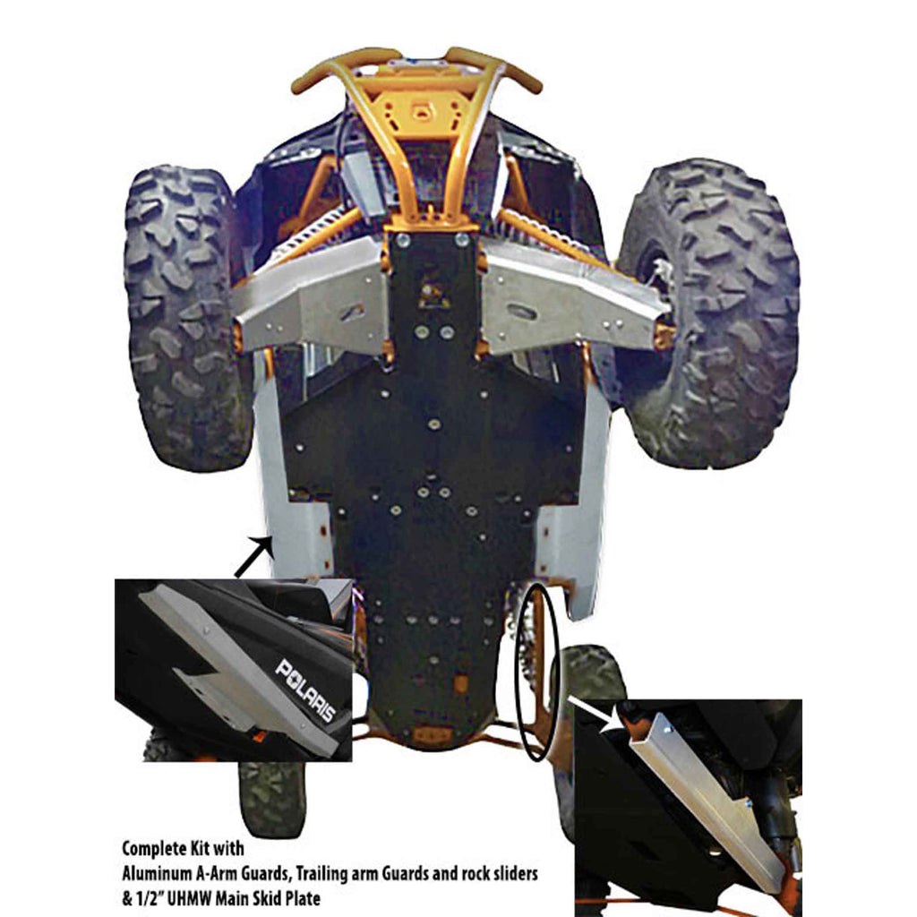 10-Piece Complete Aluminum or UHMW Skid Plate Set, Polaris RZR XP 1000 High-Lifter