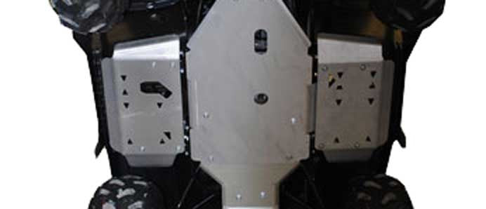 2-Piece Aluminum Floorboard Skid Plates, Kawasaki Brute Force 750