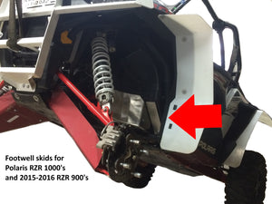 2-Piece Footwell Skid Plate Set,  Polaris RZR 900 Trail, Premium and Ultimate Models