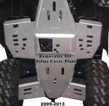 2-Piece Full Frame Aluminum or with UHMW Layer Skid Plate Set, Polaris Sportsman 850