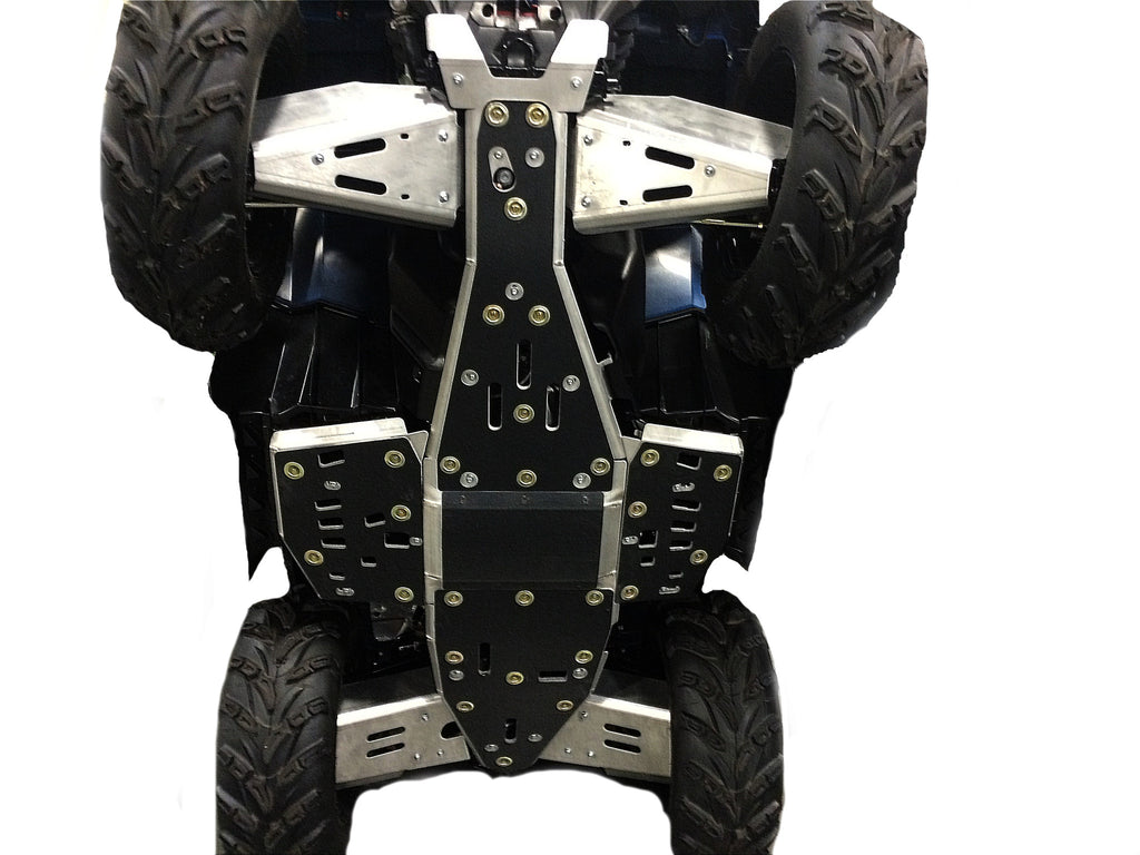 8-Piece Complete Aluminum or with UHMW Layer Skid Plate Set, Polaris Sportsman 850