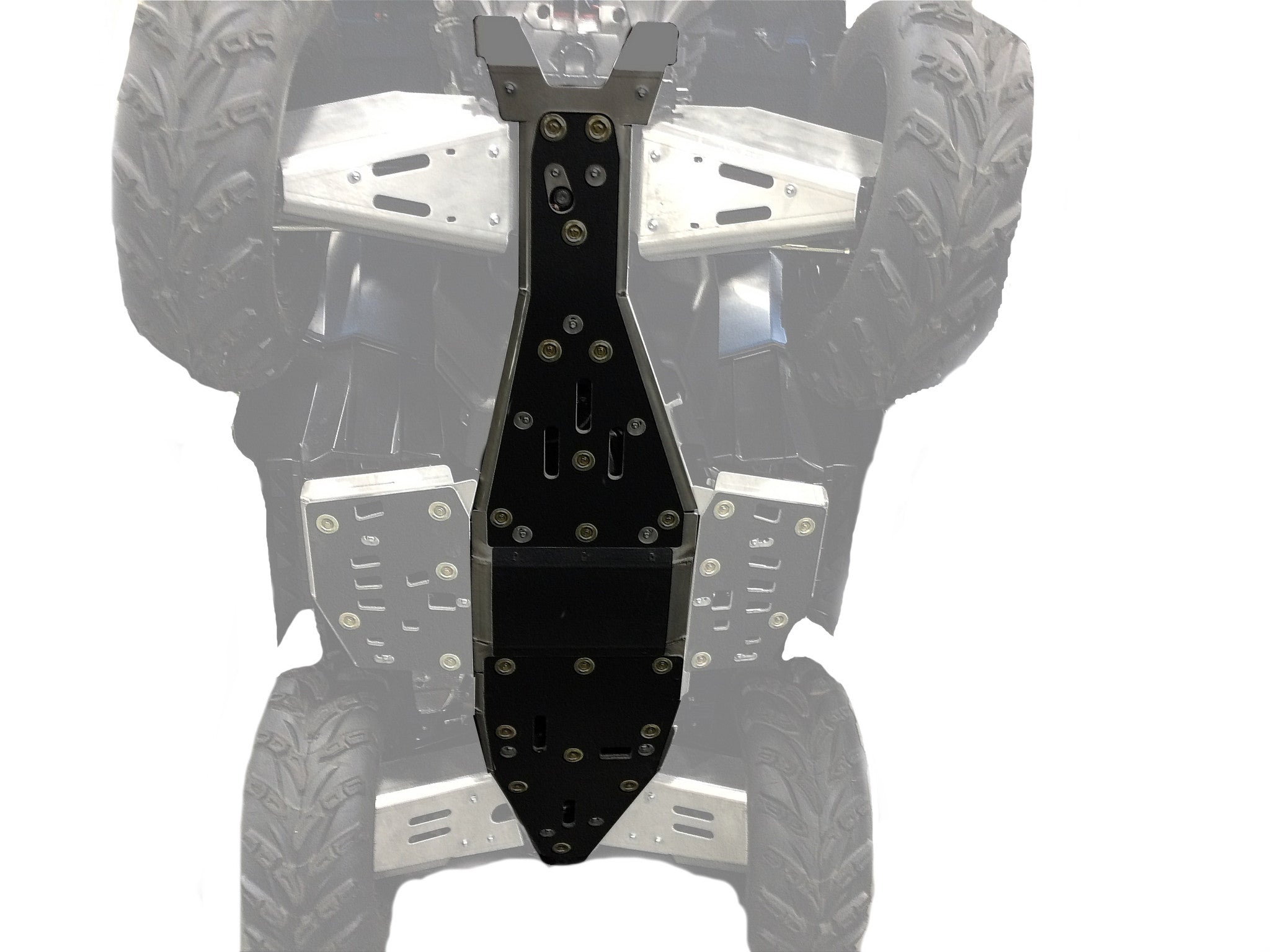 2-Piece Aluminum or with UHMW Layer Full Frame Skid Plate Set, Polaris Sportsman 550